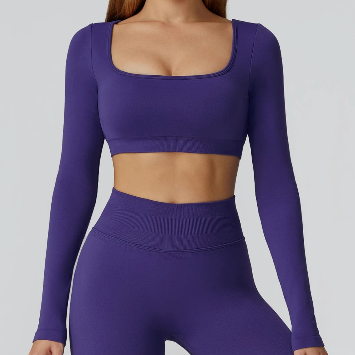 Women’s Gym Yoga Top | Square Neck Backless Fitness Outfit