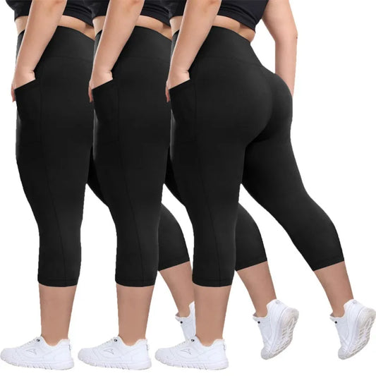 Sculpt & Flow Leggings - Plus Size Capri Black