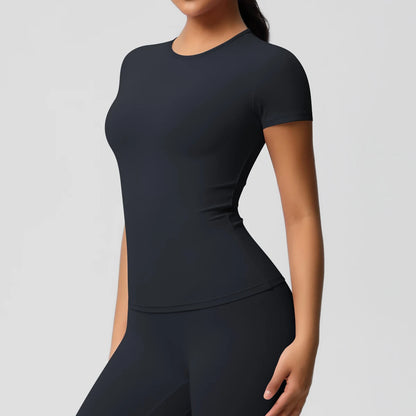 Women Gym Workout T Shirt Running Yoga Fitness Short Sleeve Sports Top