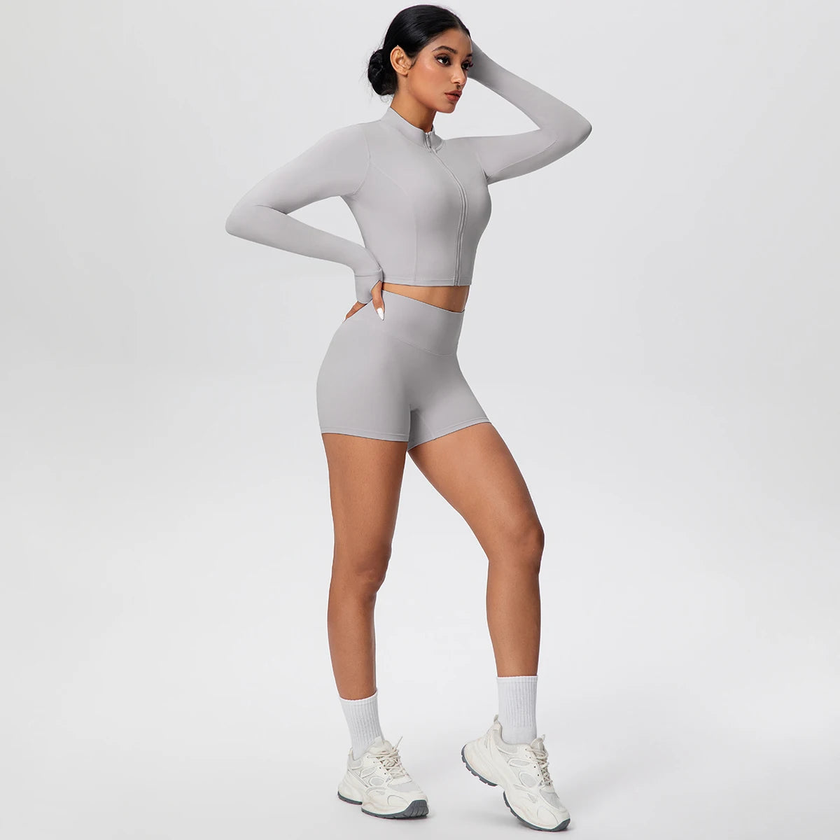 Women Yoga Set Quick Dry | Zipper Top Leggings Set