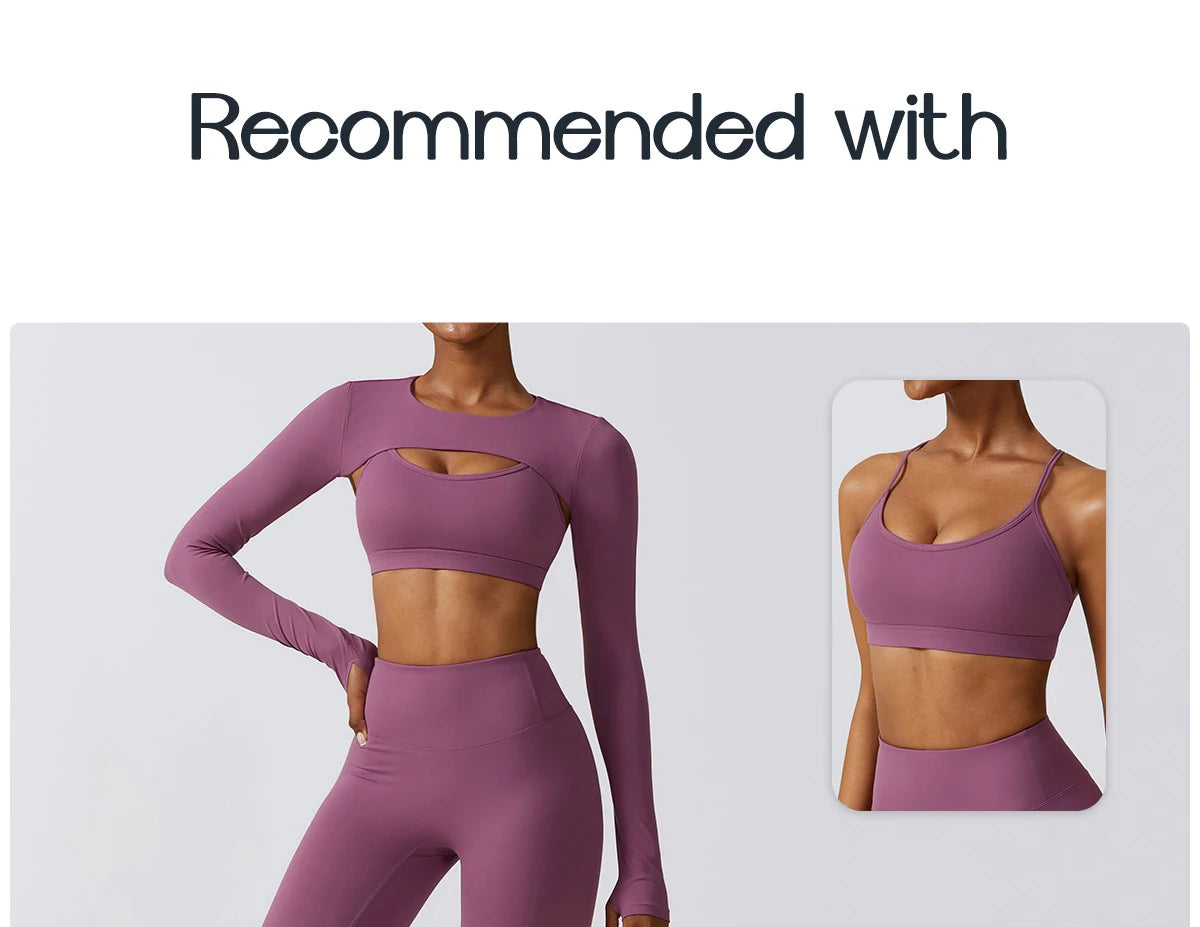 Womens Long Sleeve Gym Top Crop Yoga Shirt Quick Dry Fitness Sports