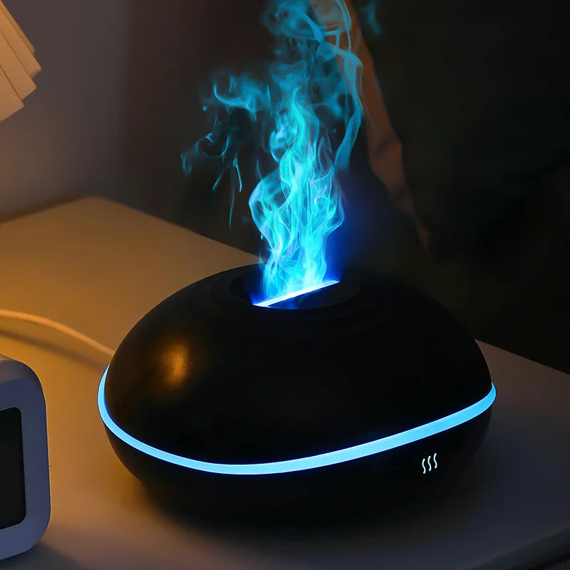 200ML Aroma Diffuser Essential Oil Lamp – Portable USB Design  Air Humidifier with Color Flame Night Light