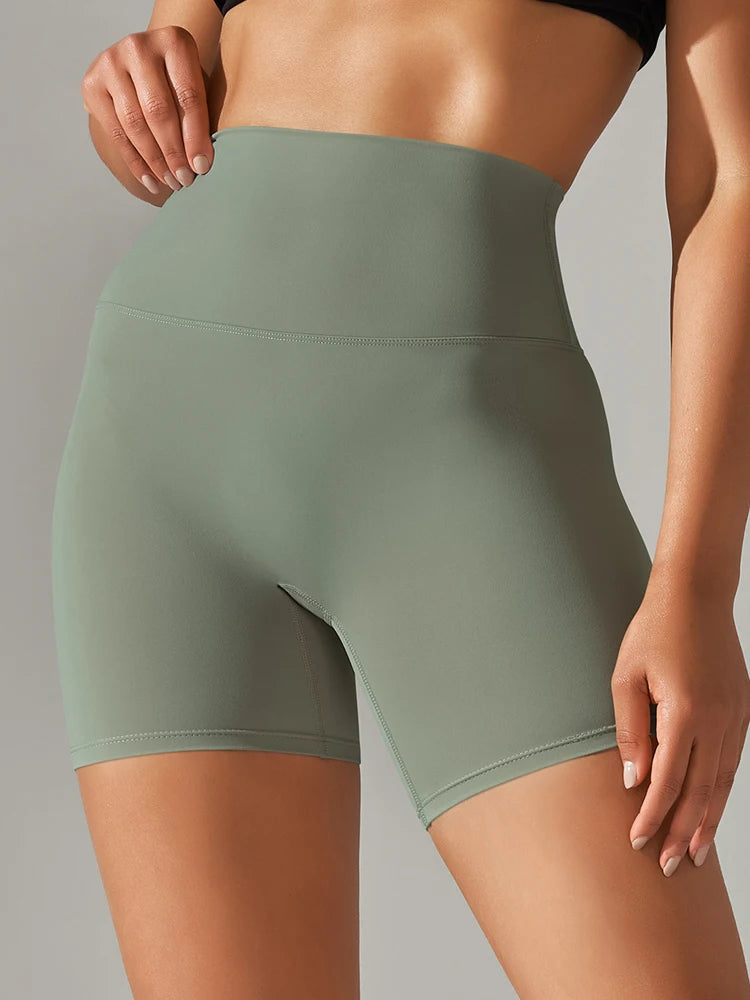 Women High Waist Yoga Shorts Squat Proof Gym Workout Fitness Cycling Shorts