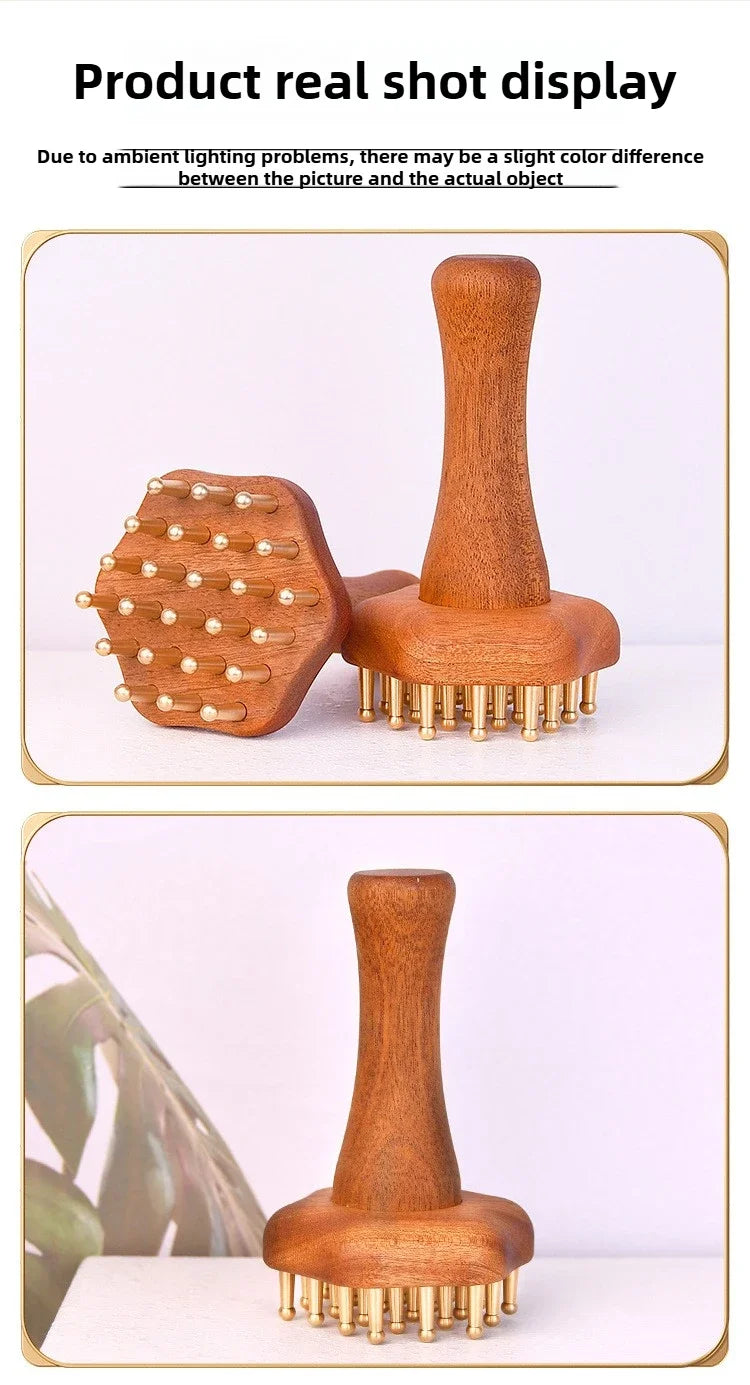 Portable Brass Gua Sha Massage Tool Head Neck Leg Body Meridian Massager Lymphatic Muscle Relief Pain Deep Tissue Massage