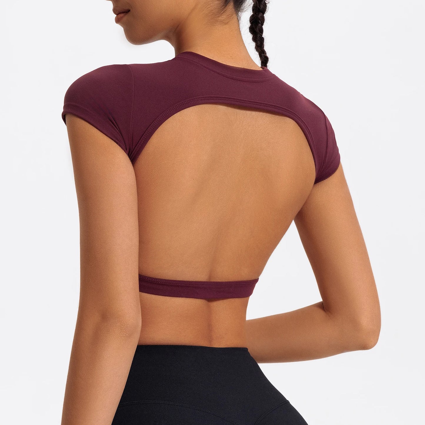 Ctenkevet Sports Crop Top | Backless Yoga Gym Activewear