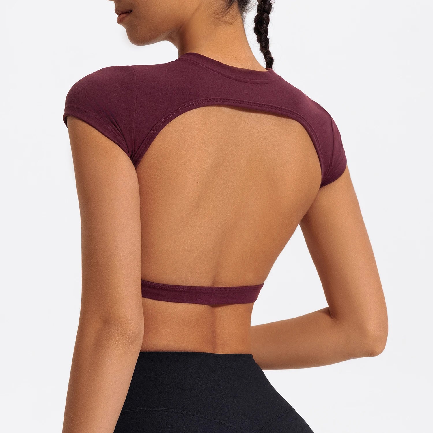 Ctenkevet Sports Crop Top | Backless Yoga Gym Activewear