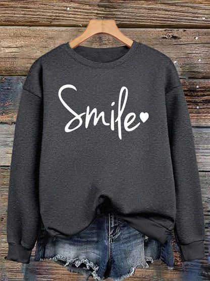 Women’s Casual Fleece Hoodie Smileprints Warm Winter Crewneck Top