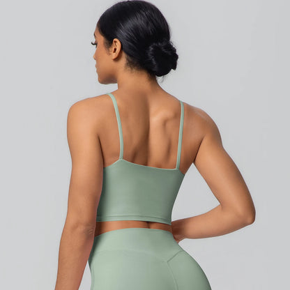 Women Backless Sports Bra Naked Feel Yoga Gym Workout Padded Top