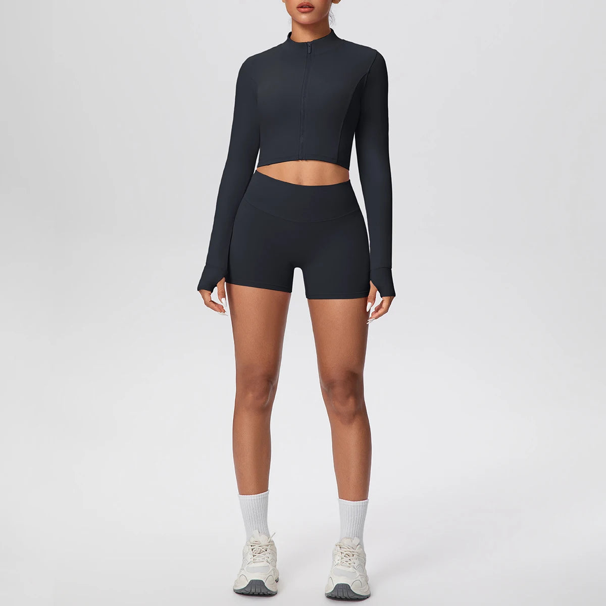 Women Yoga Set Quick Dry | Zipper Top Leggings Set