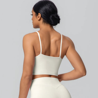 Women Backless Sports Bra Naked Feel Yoga Gym Workout Padded Top