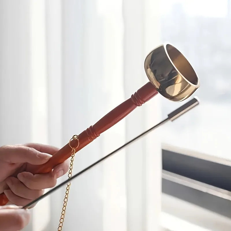 Tibetan Meditation Hand Bell | Brass Prayer Bell with Wooden Handle