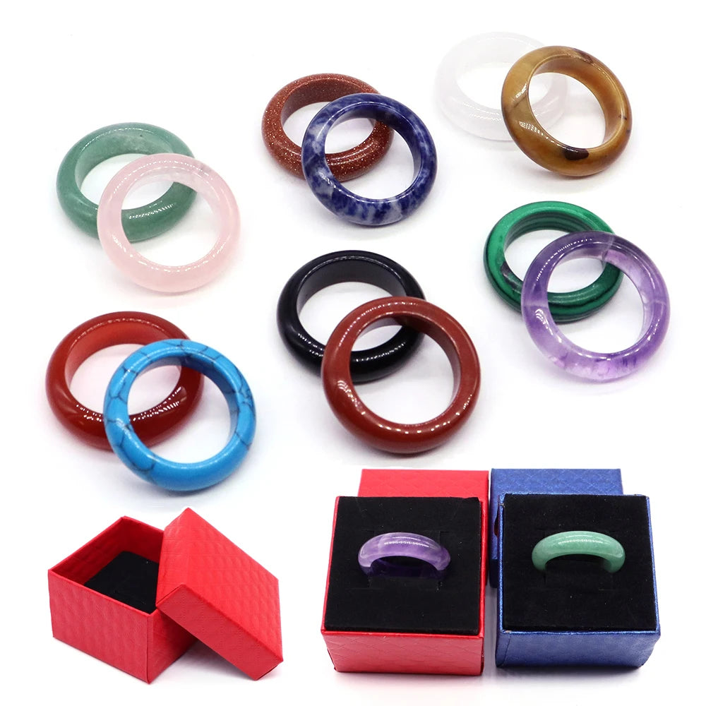 Crystal Rings – Natural Stone Reiki Healing Gem  Fashion Bridal Wedding Women Love Rings | Jewelry Accessories & Valentine’s Day Gift