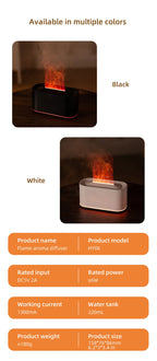 Flame Essential Oil Diffuser | Mini Air Humidifier with LED Night Light