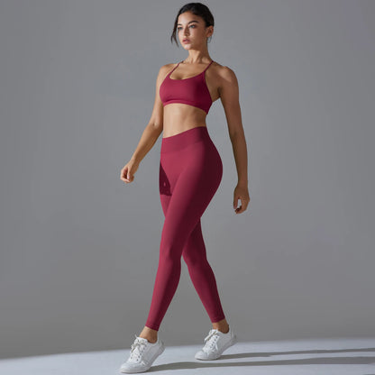 Women Yoga Sports Suit | Breathable Bra Leggings Set