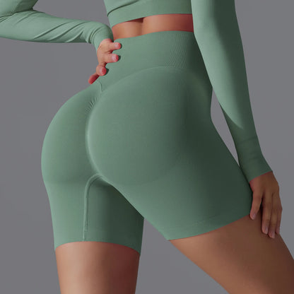 Womens High Waist Seamless Yoga Gym Shorts Running Fitness Workout Shorts