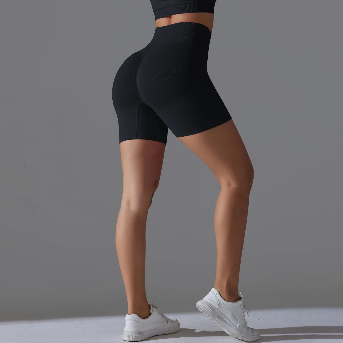 Womens High Waist Seamless Yoga Gym Shorts Running Fitness Workout Shorts