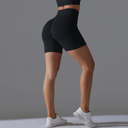 Womens High Waist Seamless Yoga Gym Shorts Running Fitness Workout Shorts