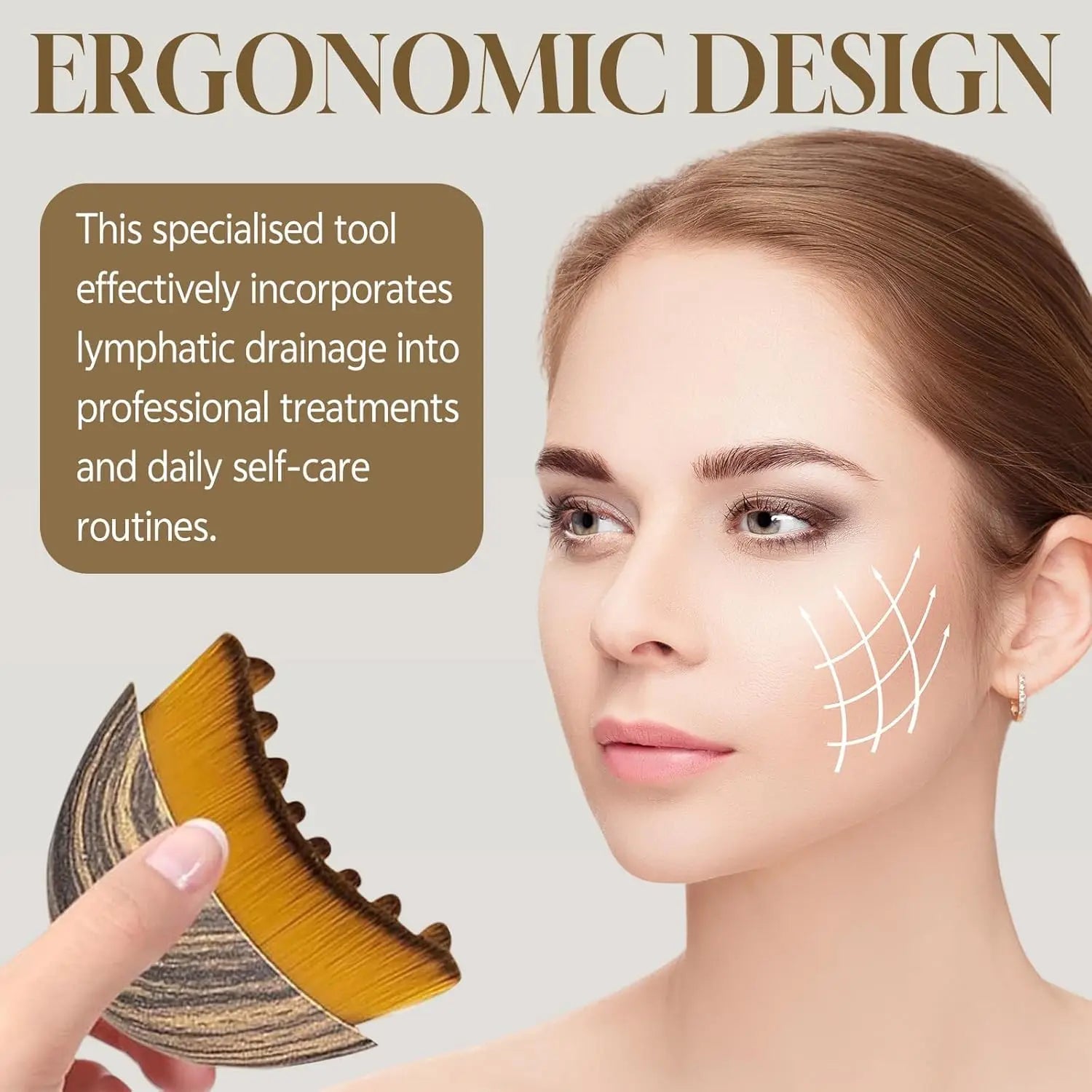 Lymphatic Contour Face Brush | Facial Drainage & Sculpting Tool