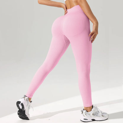 Contour Fit Leggings - Grey Ribbed