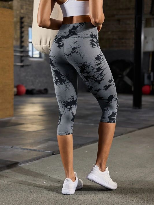 Sculpt & Flow Leggings - Capri Tie Dye