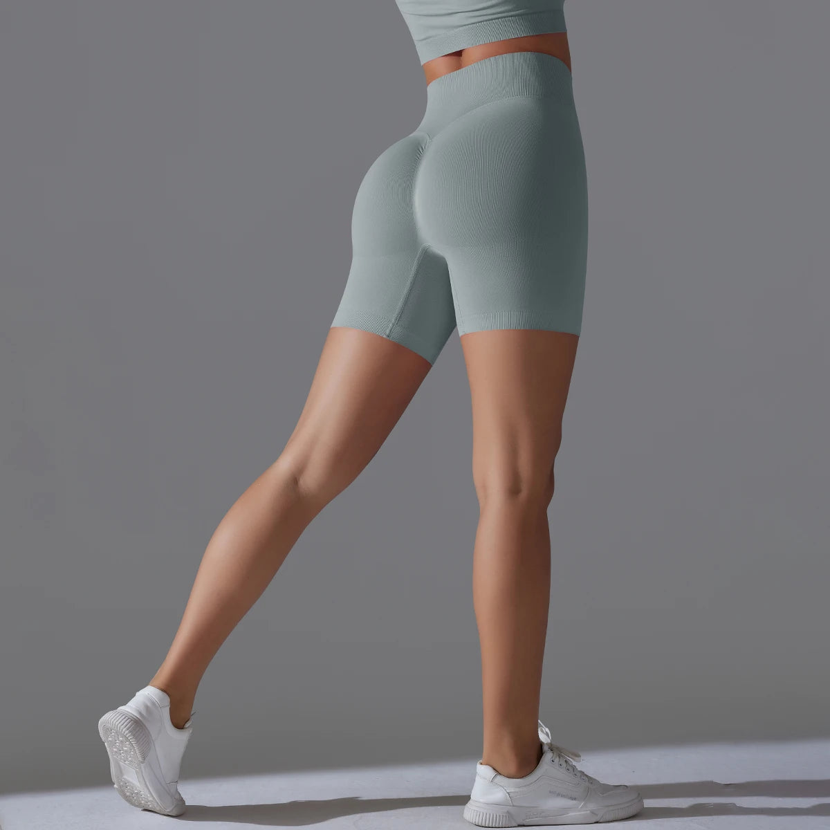 Womens High Waist Seamless Yoga Gym Shorts Running Fitness Workout Shorts