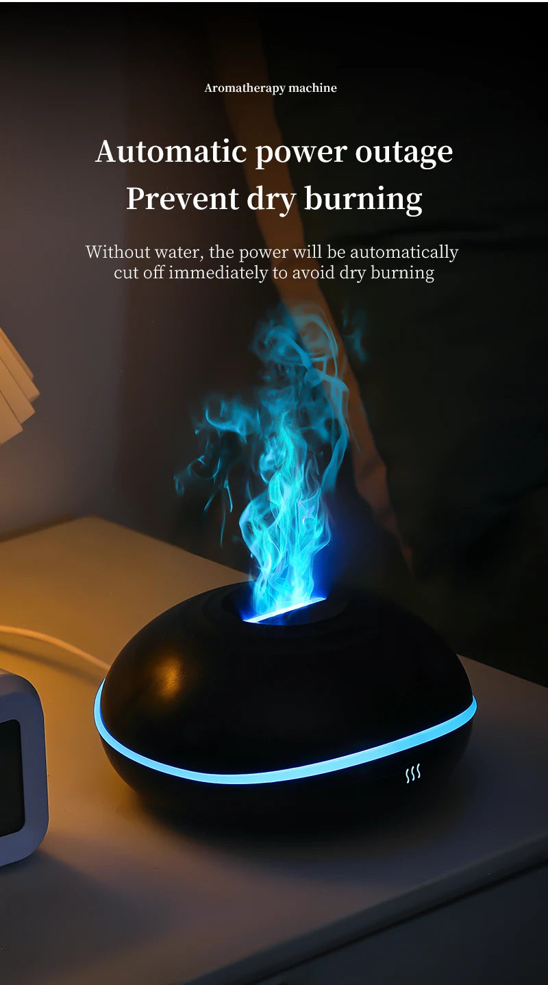 200ML Aroma Diffuser Essential Oil Lamp – Portable USB Design  Air Humidifier with Color Flame Night Light