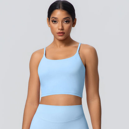 Women Backless Sports Bra Naked Feel Yoga Gym Workout Padded Top