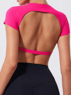 Hearuisavy Sports Top | Backless Yoga Crop Activewear