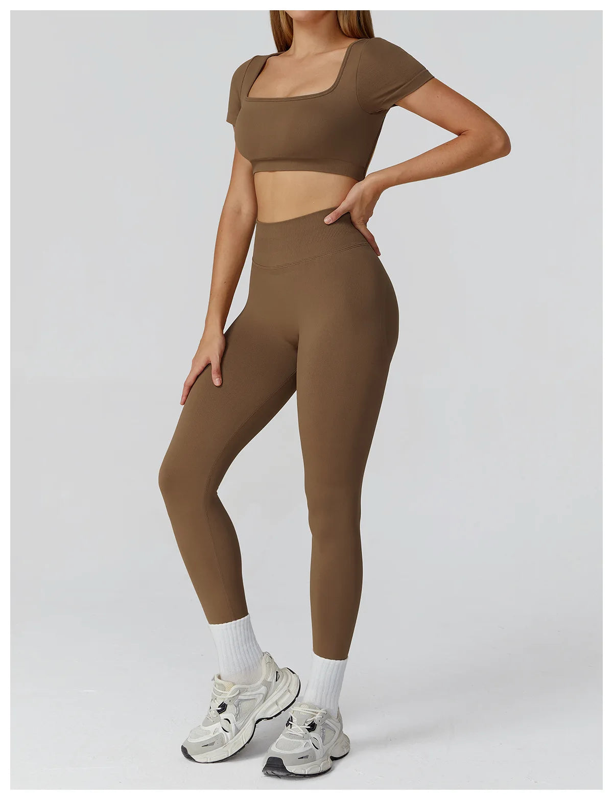Women’s Gym Yoga Top | Square Neck Backless Fitness Outfit