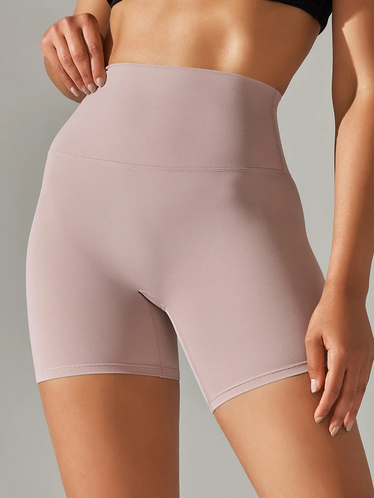 Women High Waist Yoga Shorts Squat Proof Gym Workout Fitness Cycling Shorts