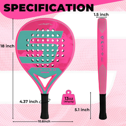 INSUM Carbon Fiber Padel Racket EVA Foam Core Lightweight Tennis Paddle