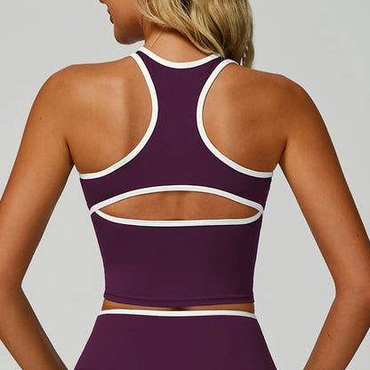 Women Sports Bra High Support Yoga Top Gym Workout Padded Fitness Vest