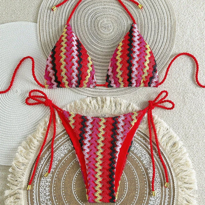 Laguna Isla - Stripey Crochet Bikini