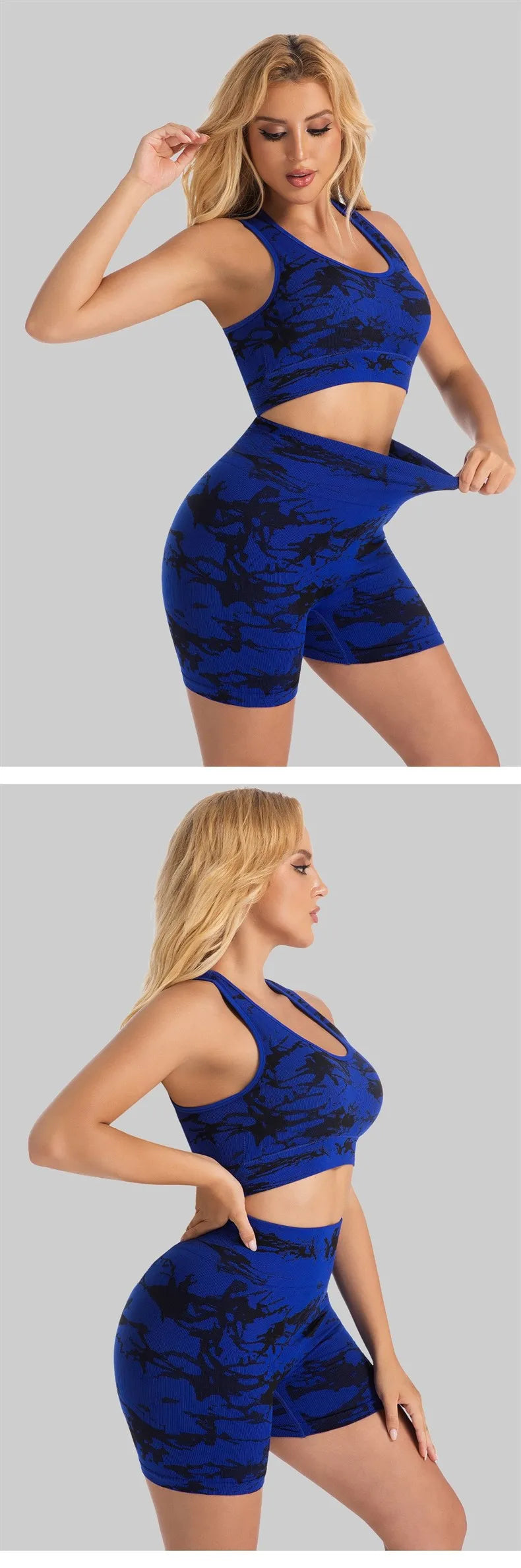 High-Waist Butt-Lifting Yoga Suit Women's Tight Sports Wear Breathable Quick-Dry Fitness Set Running Exercise Outfit