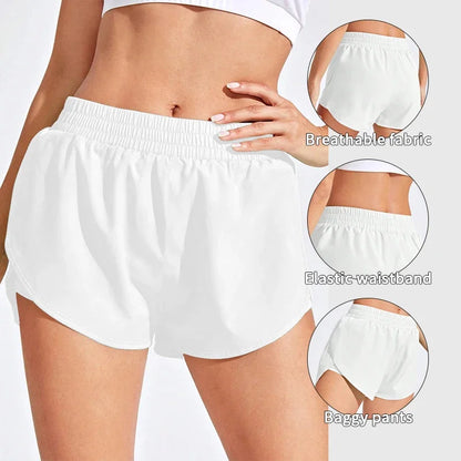 Women Running Yoga Shorts High Waist Gym Workout Fitness Shorts