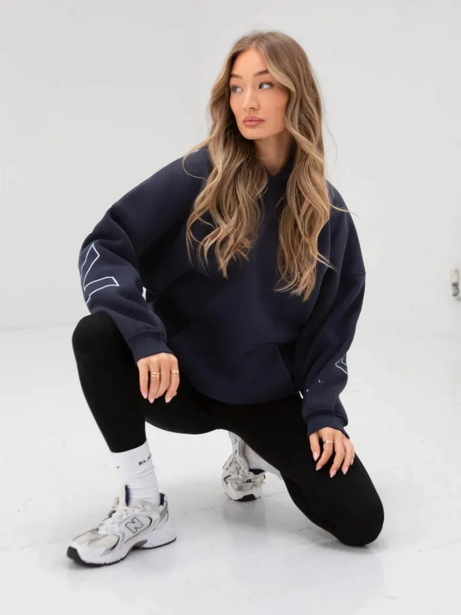 Womans Oversized Hip Hop Hoodie Printed Streetwear Sweatshirt Top