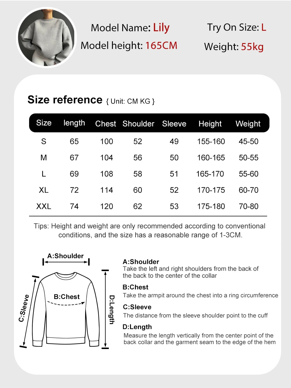 Women’s Casual Fleece Hoodie Smileprints Warm Winter Crewneck Top