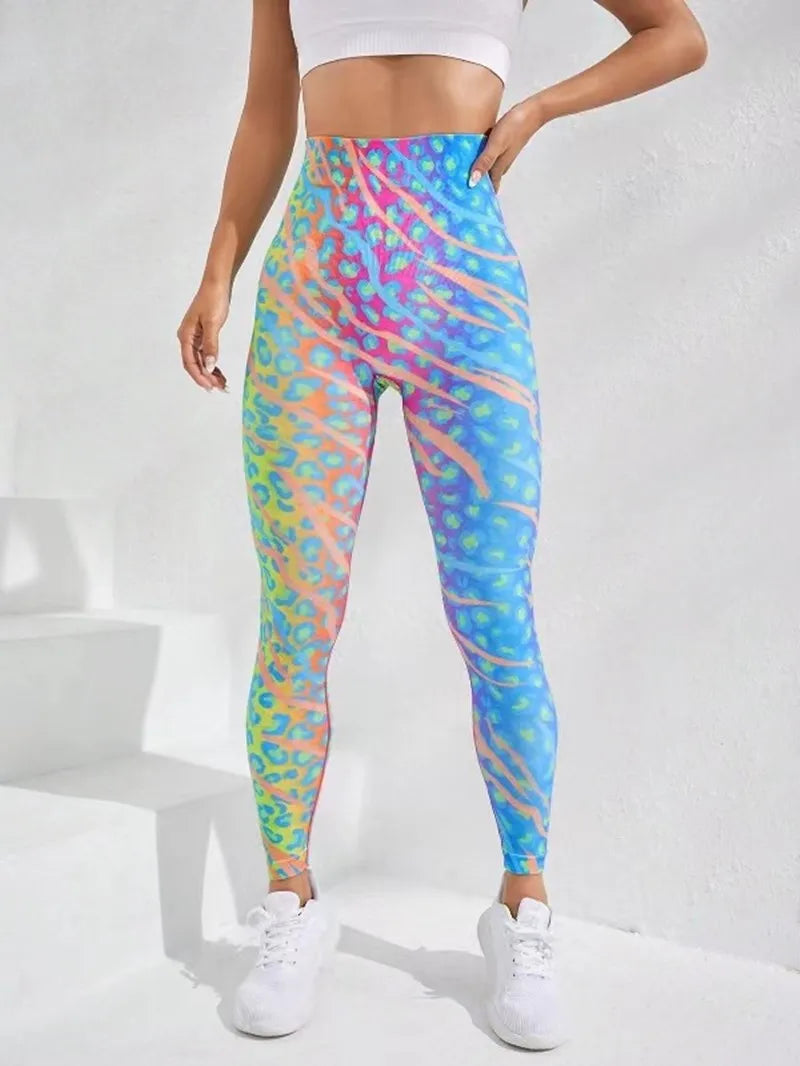 Second Skin Leggings - Seamless Multicolor Pattern