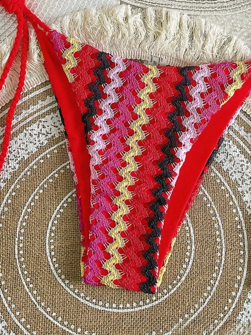 Laguna Isla - Stripey Crochet Bikini