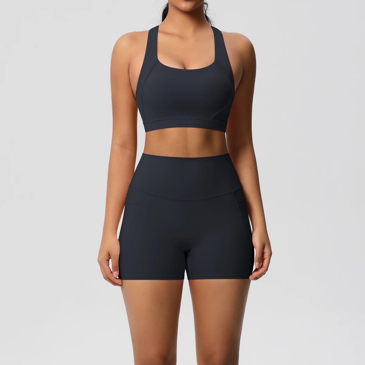 2 Piece Cross Fit Set Women | Pocket Leggings Gym Outfit