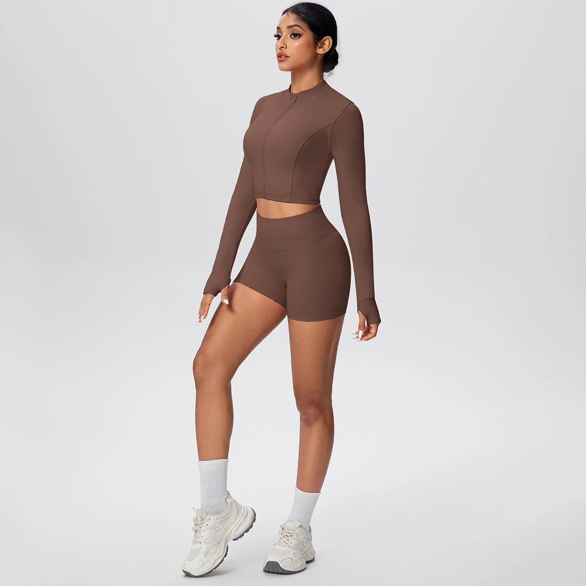 Women Yoga Set Quick Dry | Zipper Top Leggings Set