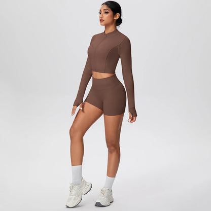 Women Yoga Set Quick Dry | Zipper Top Leggings Set