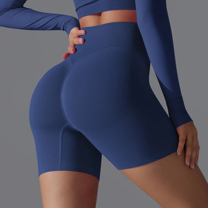 Womens High Waist Seamless Yoga Gym Shorts Running Fitness Workout Shorts
