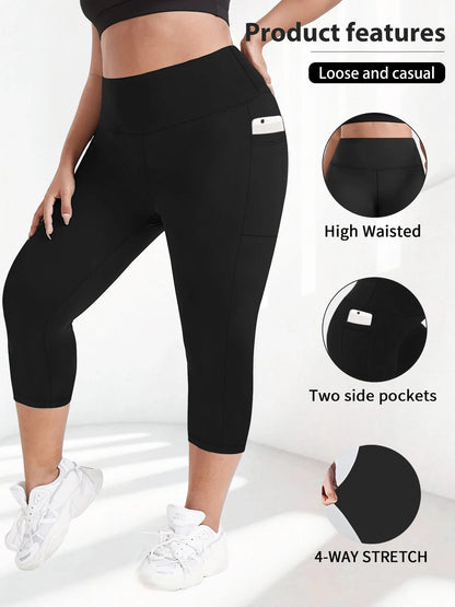 Sculpt & Flow Leggings - Plus Size Capri Black