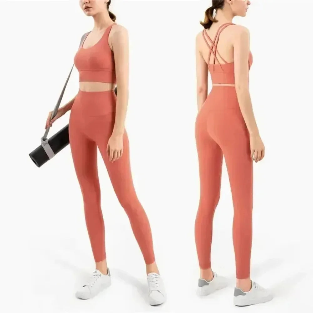2 Piece Yoga Set | High Waist Booty Lift Gym Outfit
