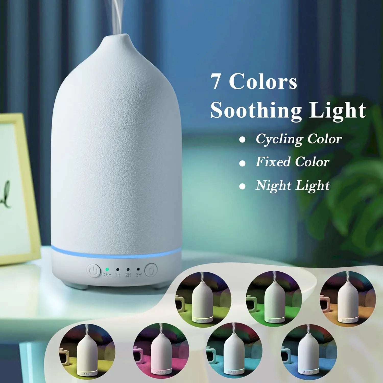 Ceramic Essential Oil Diffuser 100ML | Ultrasonic Aromatherapy Humidifier