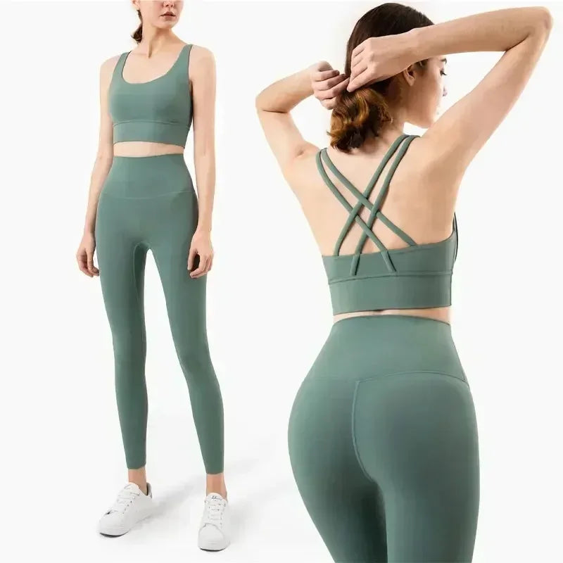 2 Piece Yoga Set | High Waist Booty Lift Gym Outfit