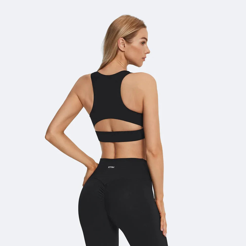 Women High Impact Sports Bra Push Up Shockproof Gym Workout Yoga Crop Top