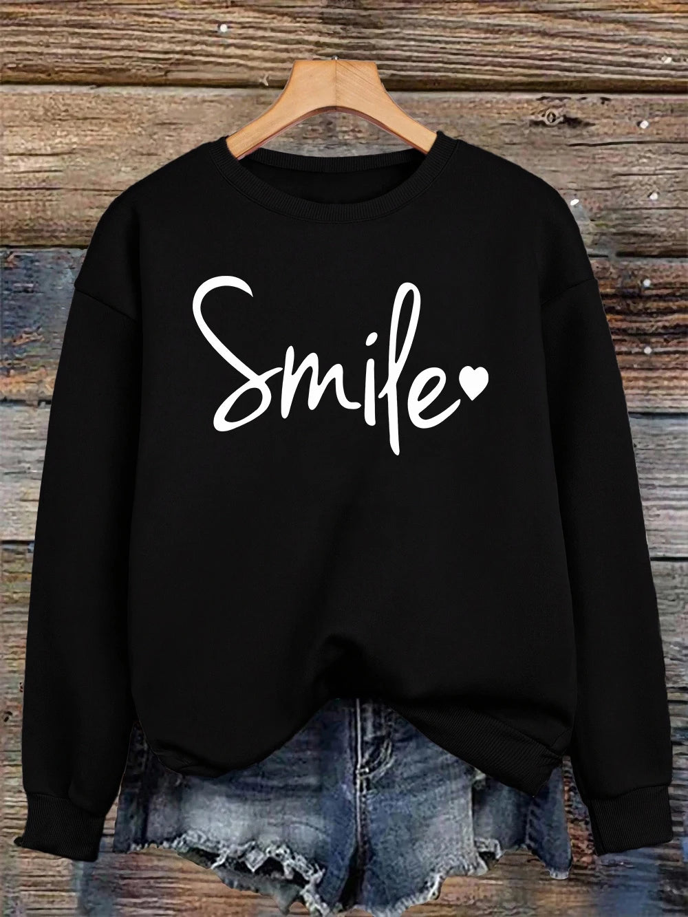 Women’s Casual Fleece Hoodie Smileprints Warm Winter Crewneck Top