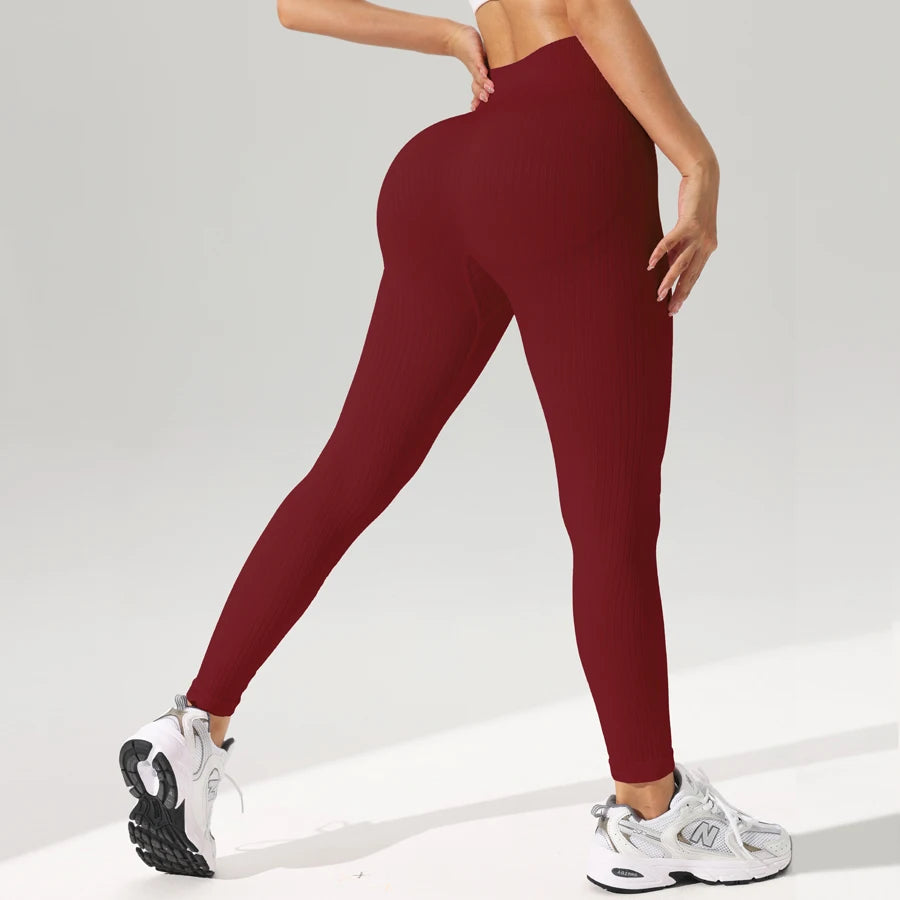 Contour Fit Leggings - Grey Ribbed